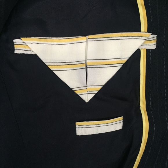 J. Crew Navy Pinstripe Blazer Size 2 - Picture 5 of 8